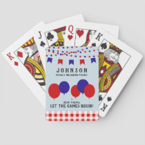 4th of July Family Reunion Red White and Blue Poker Cards