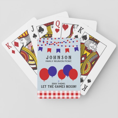 4th of July Family Reunion Red White and Blue Poker Cards