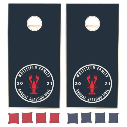 4th of July Family Seafood Boil Custom Cornhole Set