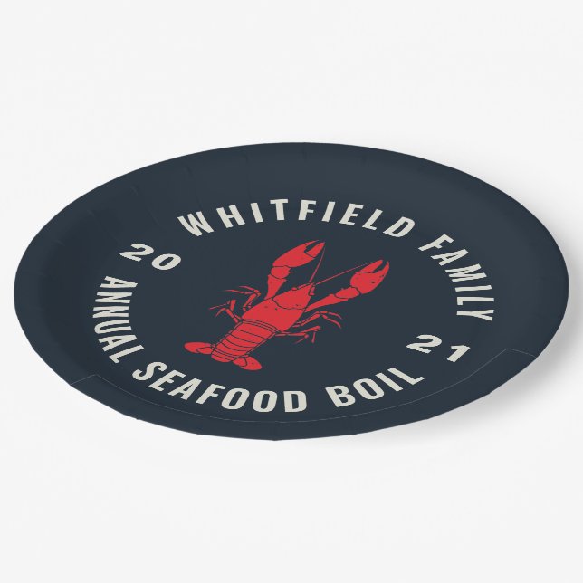 4th of July Family Seafood Boil Custom Paper Plates (Angled)