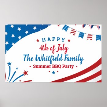 4th Of July Family Summer Annual Bbq Party Poster by Milestone_Hub at Zazzle