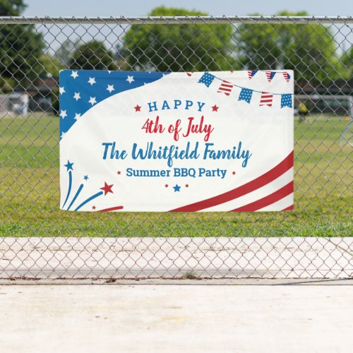 4th of July Family Summer BBQ Party Banner