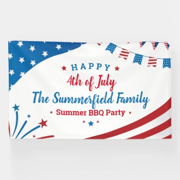 4th Of July Family Summer Celebration Bbq Party Banner by Milestone_Hub at Zazzle