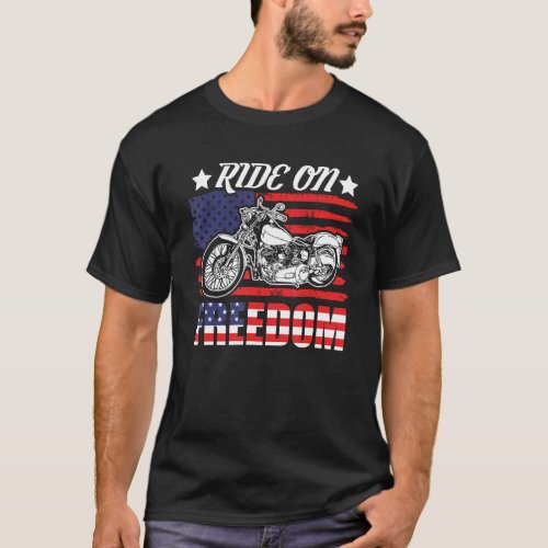4th Of July Fathers Day Motorcycle Biker Dad Ameri T_Shirt