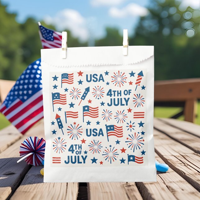4th of July Favor Bag 🇺🇸 | USA Flag, Fireworks & (Creator Uploaded)
