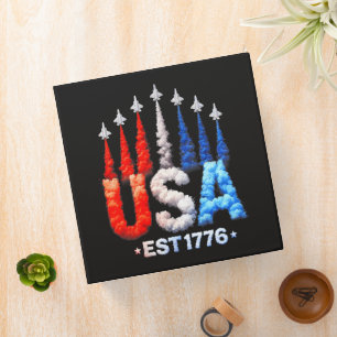 4th Of July Fighter Jets Usa Patriotic 3 Ring Binder