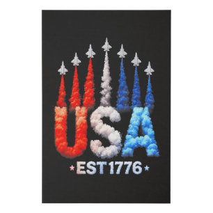 4th Of July Fighter Jets Usa Patriotic Faux Canvas Print