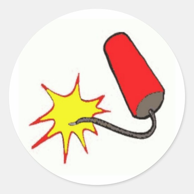 4th of July Firecracker Classic Round Sticker (Front)