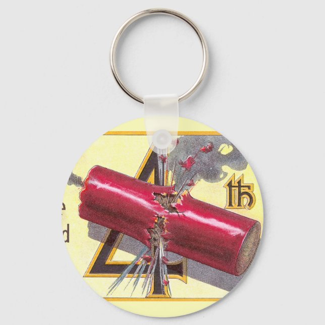 4th of July Firecracker Explodes Keychain (Front)