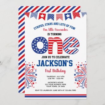 4th Of July  Firecracker Invitation by PrinterFairy at Zazzle