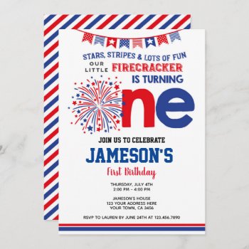 4th Of July  Firecracker Invitation by PrinterFairy at Zazzle
