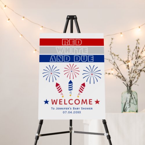 4th of July firecrackers baby shower welcome sign