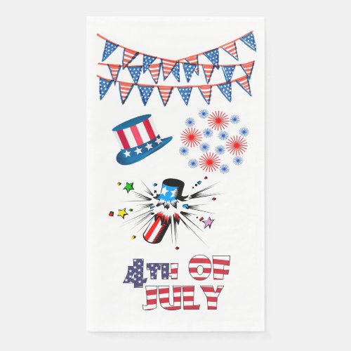 4th Of July Firecrackers Patriotic Paper Guest Towels