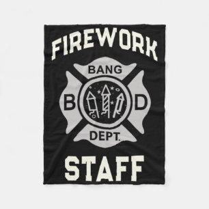 4th Of July Firework Staff Boom Squad Safety Direc Fleece Blanket