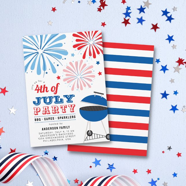 4th of July Fireworks BBQ Party  Invitation (Creator Uploaded)