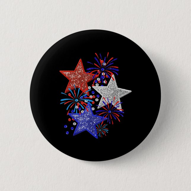 4th Of July Fireworks  Button (Front)
