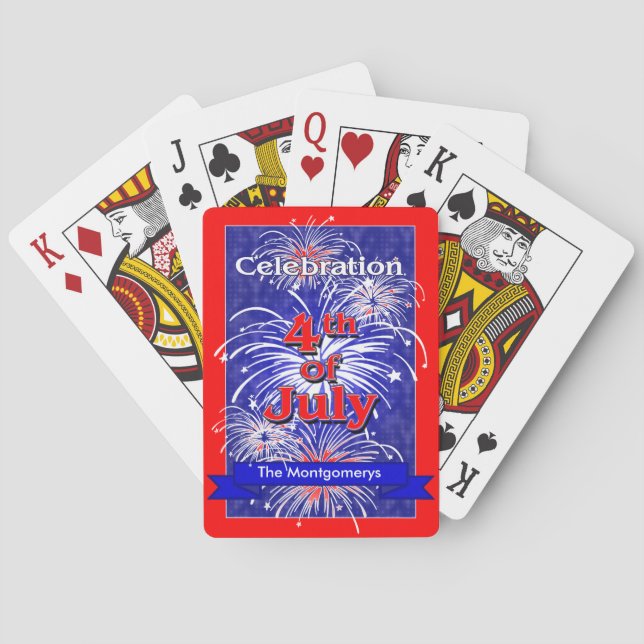 4th of July Fireworks Celebration Poker Cards (Back)