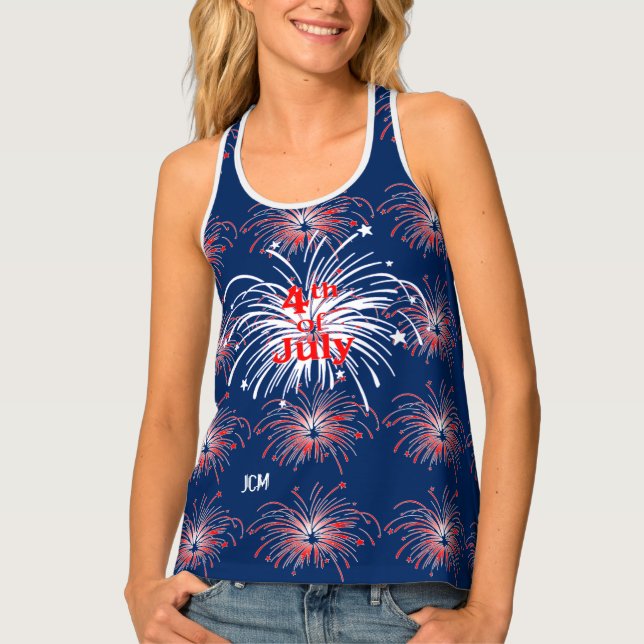 4th of July Fireworks Celebration Tank Top (Front)