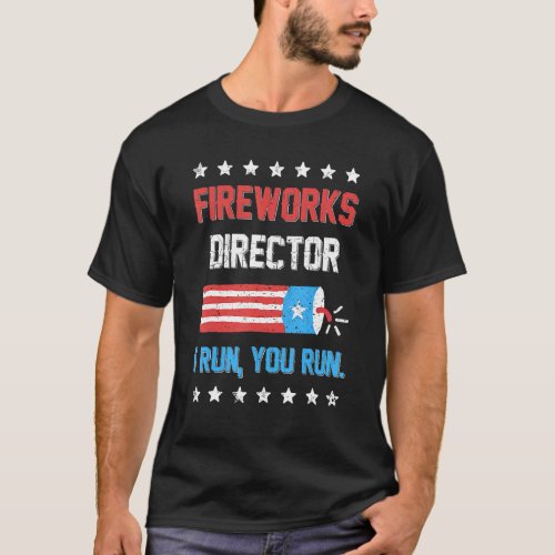 4th Of July Fireworks Director I Run You Run Kids  T_Shirt