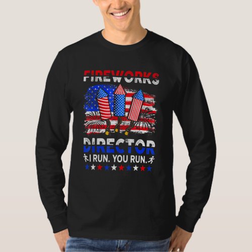 4th Of July Fireworks Director I Run You Run Kids  T_Shirt