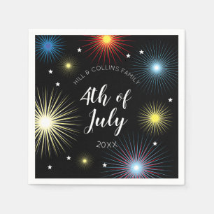 4th of July Fireworks Family Party Napkins