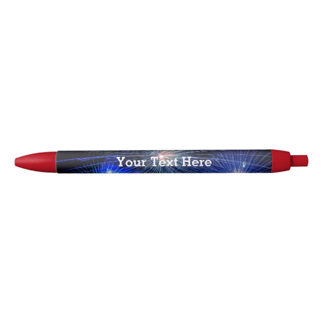 4th of July Fireworks in Blue Independence Day Pen (Front)
