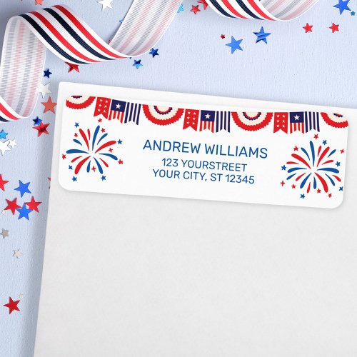 4th of July Fireworks Independence Day Return Label