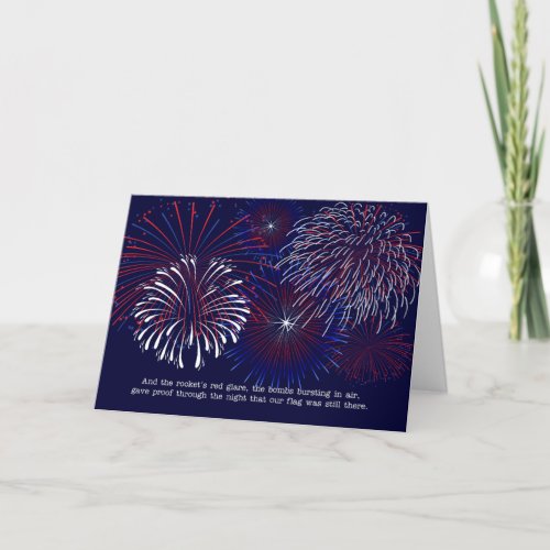 4th of July Fireworks National Anthem Holiday Card