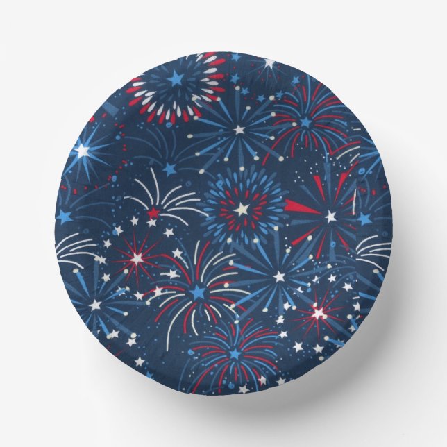 4th of July Fireworks  Paper Bowls (Front)