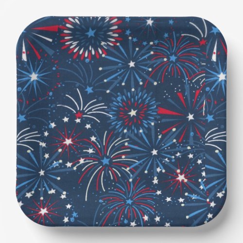 4th of July Fireworks  Paper Plates