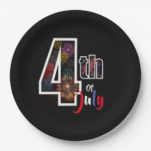 4th of July fireworks Paper Plates
