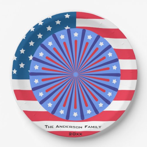 4th of July Fireworks Party Celebration Paper Plates