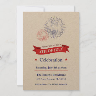 4th of July Fireworks Party Invitation