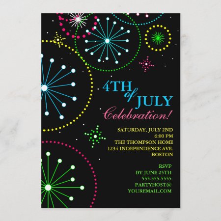 4th Of July Fireworks Party Invitation