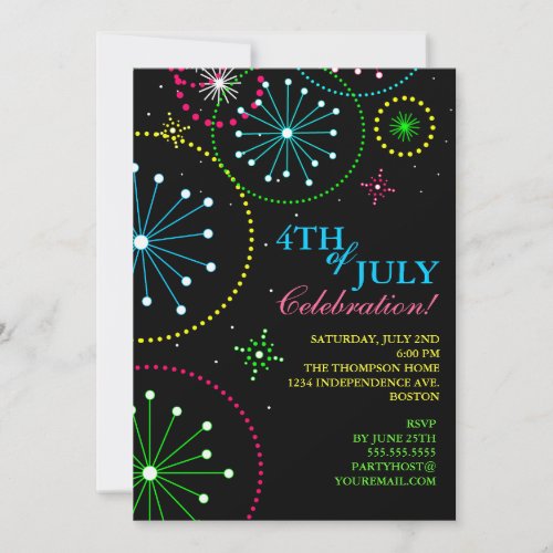 4th of July Fireworks Party Invitation
