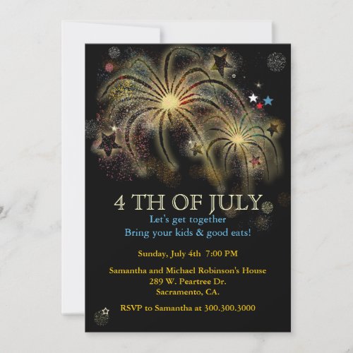 4th of July Fireworks Party Invitations