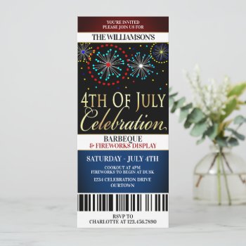 4th Of July Fireworks Party Invitations by reflections06 at Zazzle