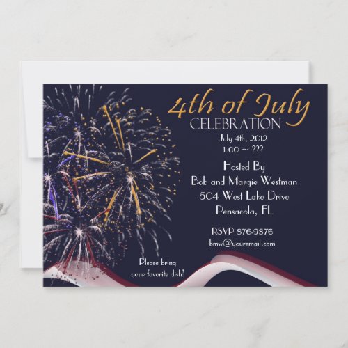 4th of July Fireworks Party Invitations