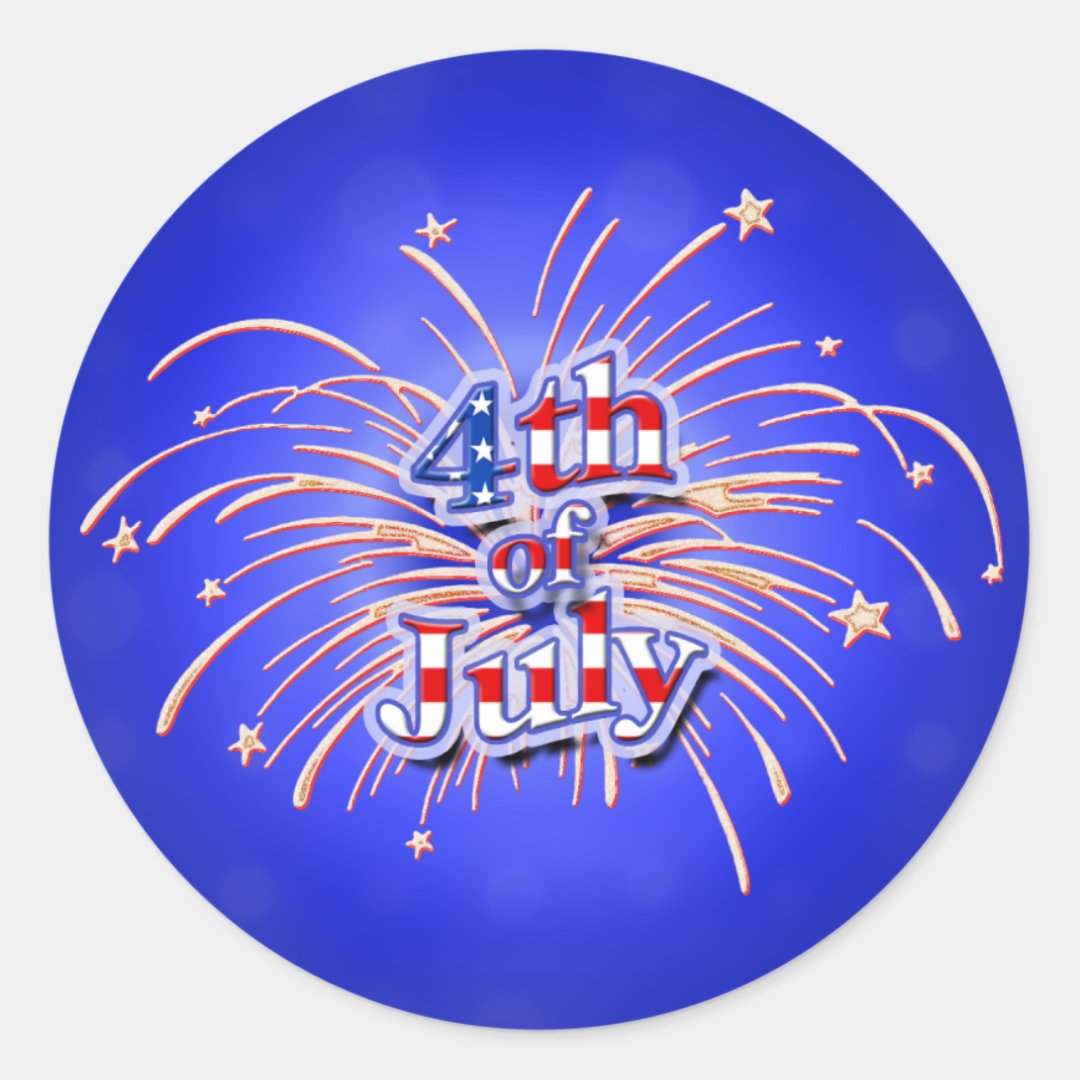 4th Of July Fireworks Round Sticker | Zazzle