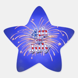 4th of July Fireworks Star Sticker