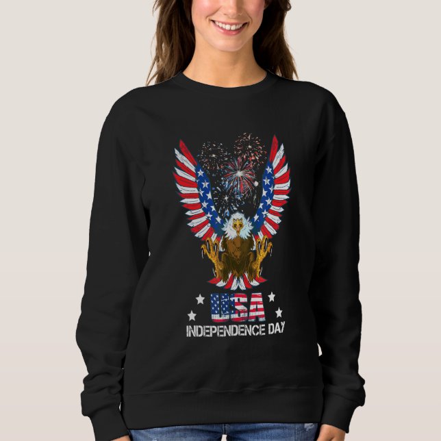 4th Of July Fireworks Usa Independence Day Eagle U Sweatshirt (Front)