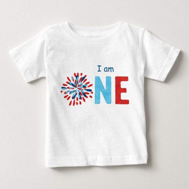 4th of July First Birthday Baby T-Shirt (Front)
