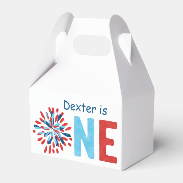 4th of July First Birthday Favor Boxes (Front Side)
