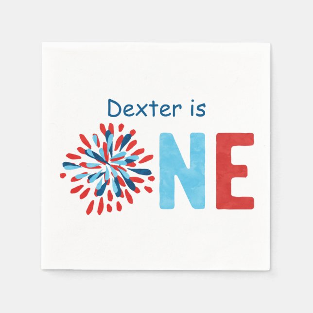 4th of July First Birthday  Napkins (Front)