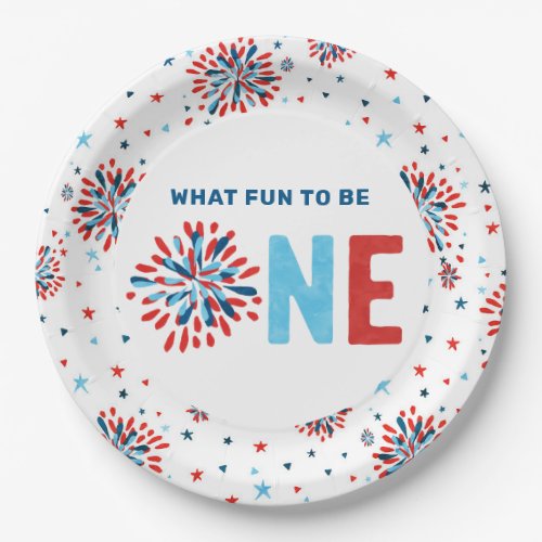 4th of July First Birthday  Paper Plates