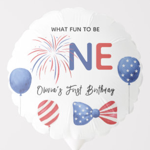 4th of July First Birthday Party Balloon