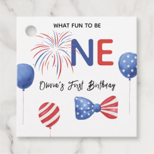 4th of July First Birthday Party Favor Tags