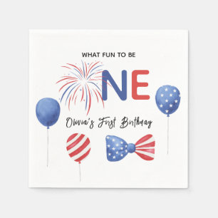4th of July First Birthday Party Napkins