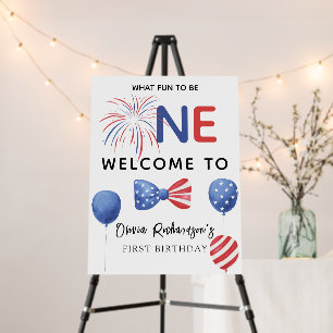 4th of July First Birthday Party Welcome Foam Board