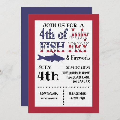 4th of July Fish Fry Invitation